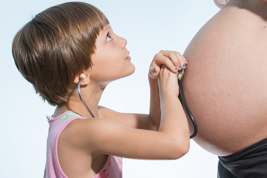 Listening mother's tummy