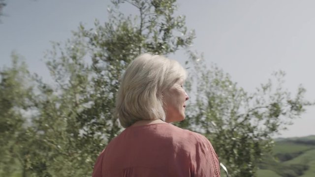 Senior woman looking at landscape