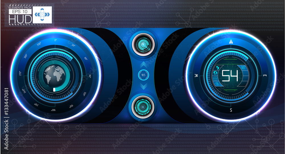 Poster futuristic user interface. hud ui. abstract virtual graphic touch user interface. hud background out