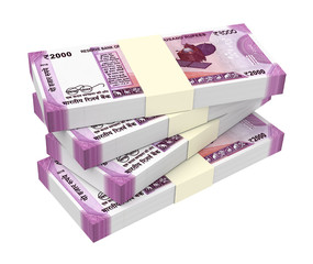 India Rupee isolated on white background. 3D illustration.
