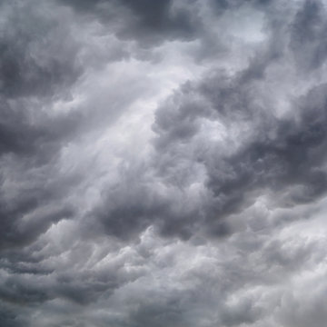 Dark clouds in thunderstorm
