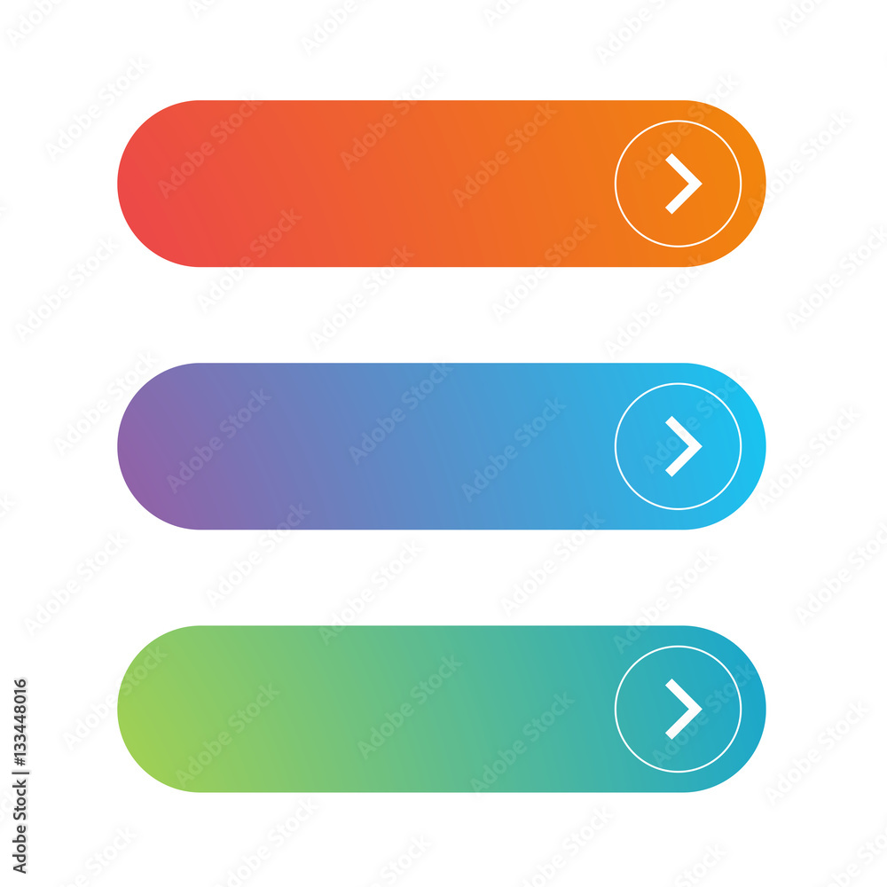 Fototapete Empty web button set vector