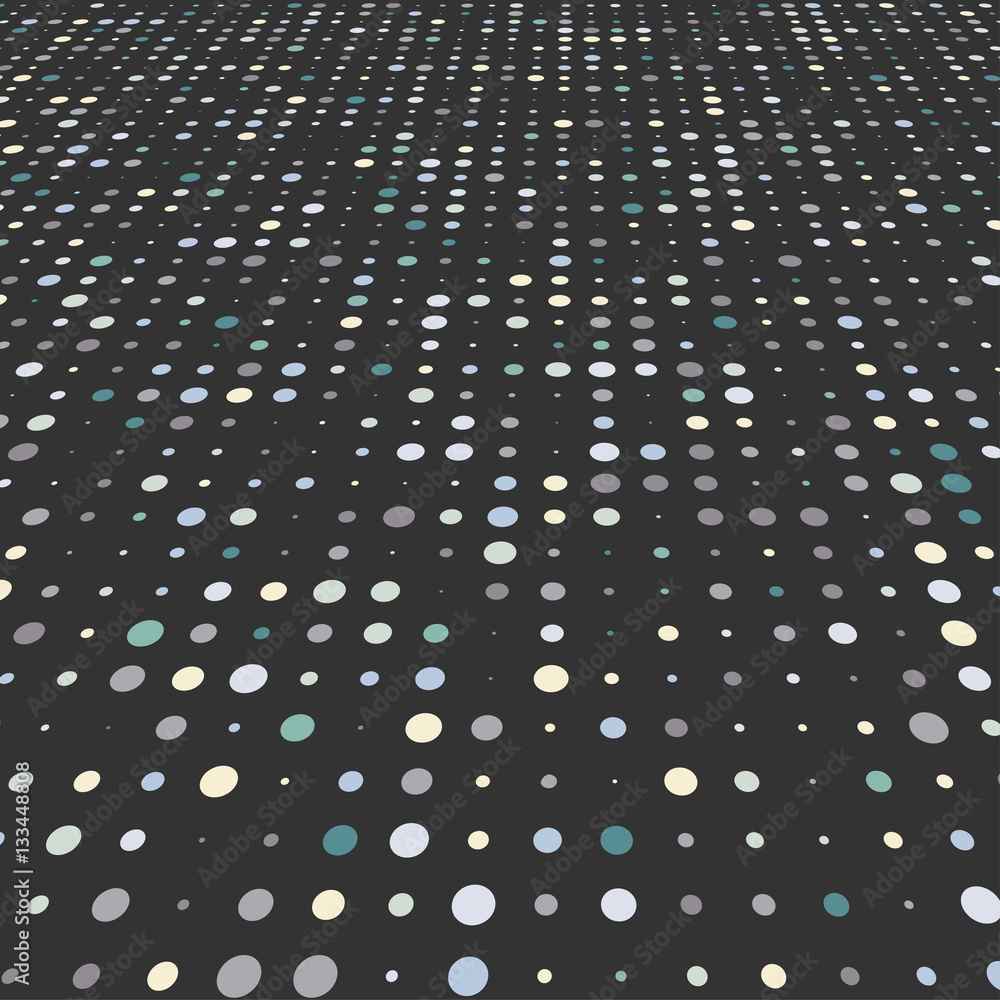 Aufkleber abstract soft color dots with illusion of depth and perspective, dotted technology background. multi