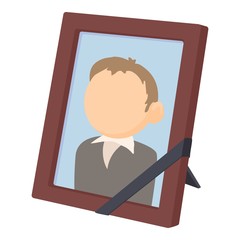 Memory portrait icon, cartoon style