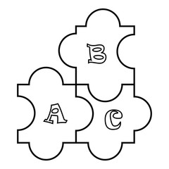 Puzzle icon, outline style