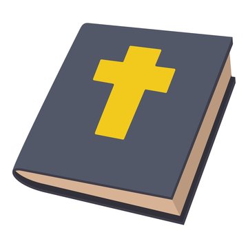 Bible icon, cartoon style