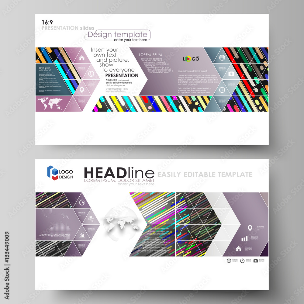 Poster business templates in hd format for presentation slides. easy editable vector layouts in flat design