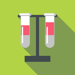 Test tube icon, flat style