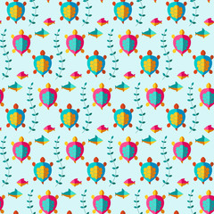 Seamless patterns nautical elements 
