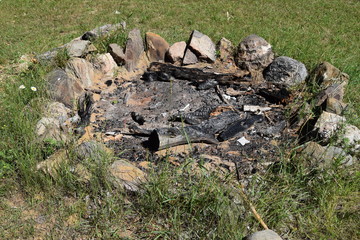 Extinguished campfire 