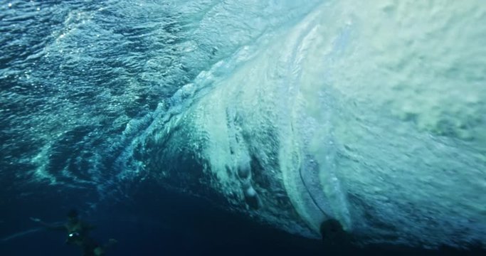 Under water view of ocean wave