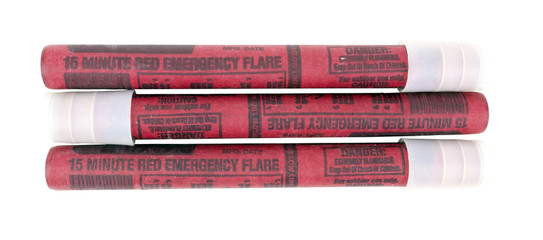 Road flares. Isolated.