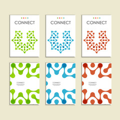 Abstract connect figure on brochure template