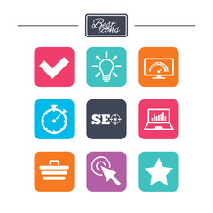 Internet, seo icons. Bandwidth speed sign.