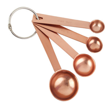 Copper Measuring Spoons. Isolated.