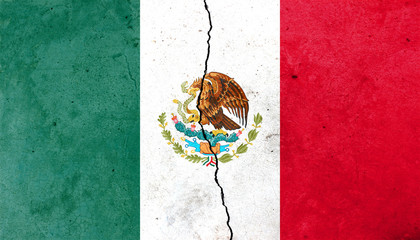 A crack in the wall. Flag of Mexico