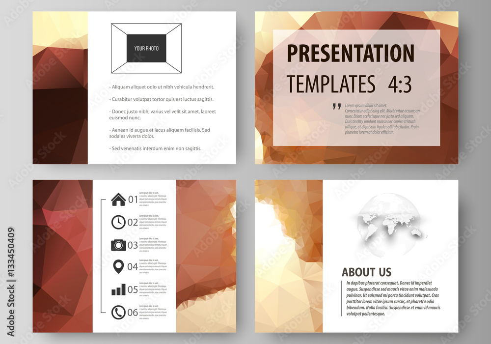 Poster set of business templates for presentation slides. easy editable abstract vector layouts in flat des