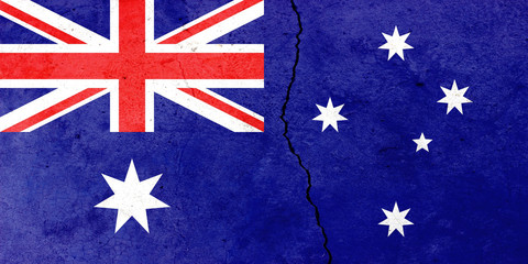 A crack in the wall. Flag of Australia