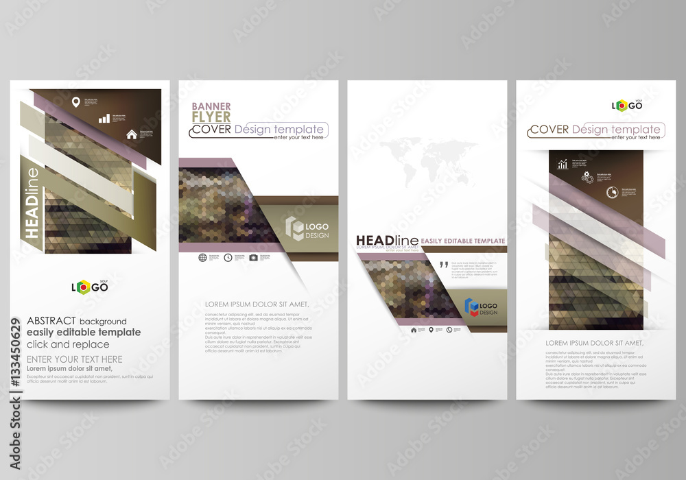 Poster flyers set, modern banners. business templates. cover design template, easy editable vector layouts.