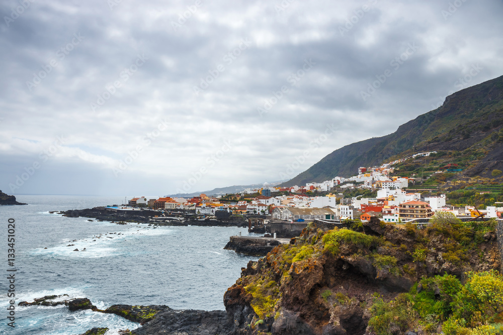 Wall mural aerial view of Garachico in Tenerife, Canary Islands, Spain