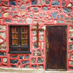 A photo of colourful front doors to house