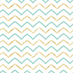 Golden and blue chevron background