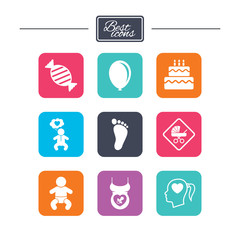 Pregnancy, maternity and baby care icons.
