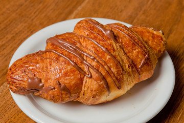 Croissant with chocolate
