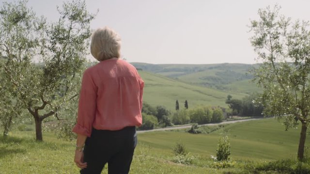 Senior woman looking at landscape