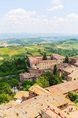 Fototapeta na wymiar view over San Gimignano, Italy