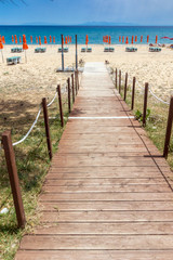 Naklejka premium Panorama of Scala beach in Kefalonia, Ionian Islands, Greece