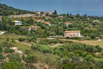 Fototapeta na wymiar Panorama to Ratzakli village, Kefalonia, Ionian islands, Greece