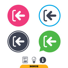 Login sign icon. Sign in symbol. Arrow.