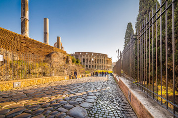 Cobbled road to the COlosseum