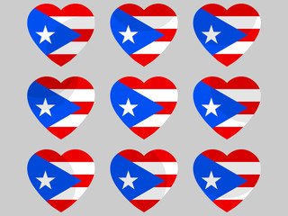 Heart with Puerto Rico flag. I love Puerto Rico. Vector illustration