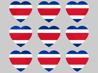 Heart with the flag of Costa Rica. I love Costa Rica. Vector illustration