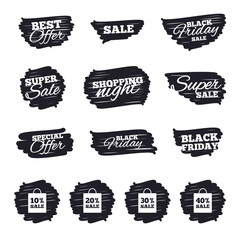 Sale bag tag icons. Discount symbols.