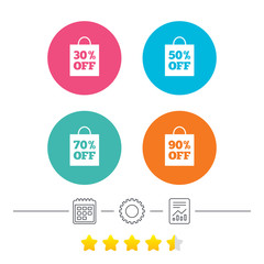 Sale bag tag icons. Discount symbols.