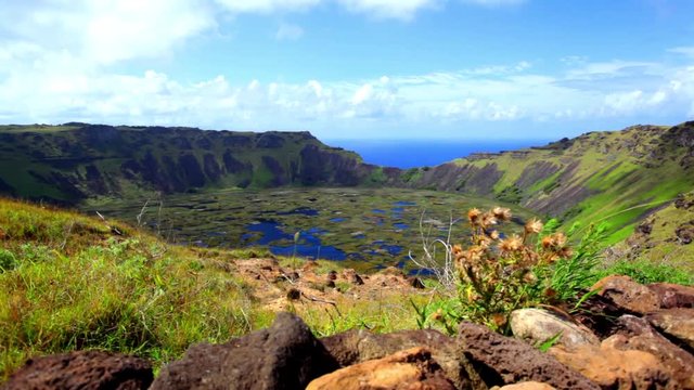 Easter Island Crater In Chile.