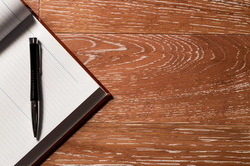 Daily log on a wooden background