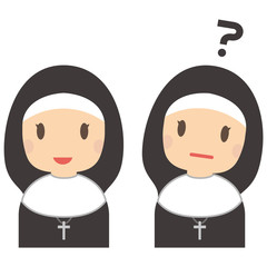 かわいいシスター　修道女　笑顔とハテナ