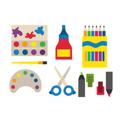 School supplies vector illustration.