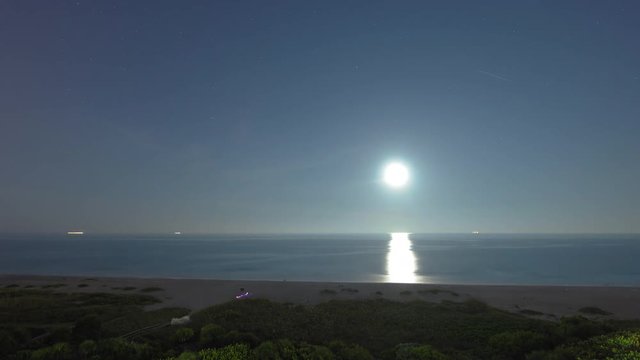 Moonrise to Dawn on Florida East Coast
