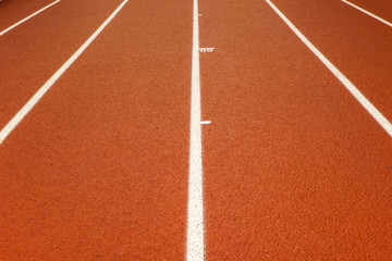 Fototapeta premium Indoor running track with racing lanes