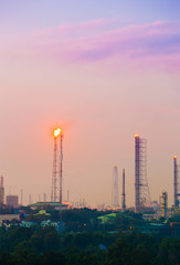 Oil refinery industrial plant with sky
