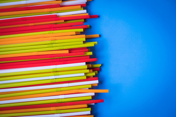Colorful drinking straws for the color background. Abstract a colorful of plastic straws used for drinking water or soft drinks