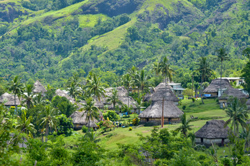 Aerial view of Navala village Fiji