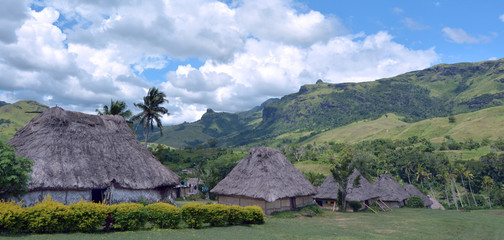 Navala Village Fiji - obrazy, fototapety, plakaty
