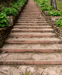 Aged concrete staircase