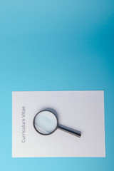 Curriculum vitae written on an blank white paper